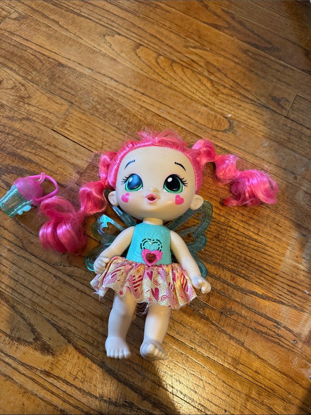 Pink-Haired Fairy Doll with Blue Outfit and Wings - Kids Toys